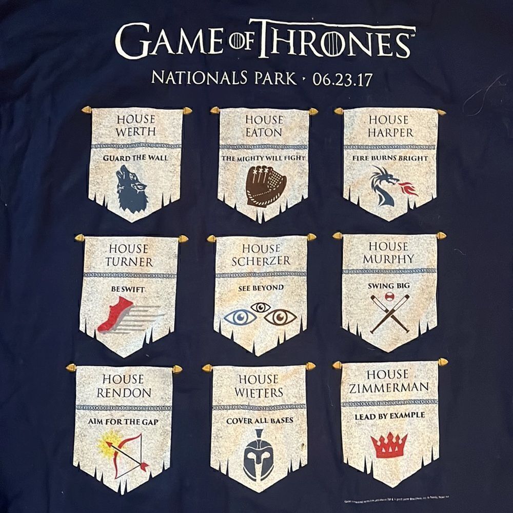 MLB Washington Nationals Game of Thrones gameday t-shirt, size M - Picture 5 of 5